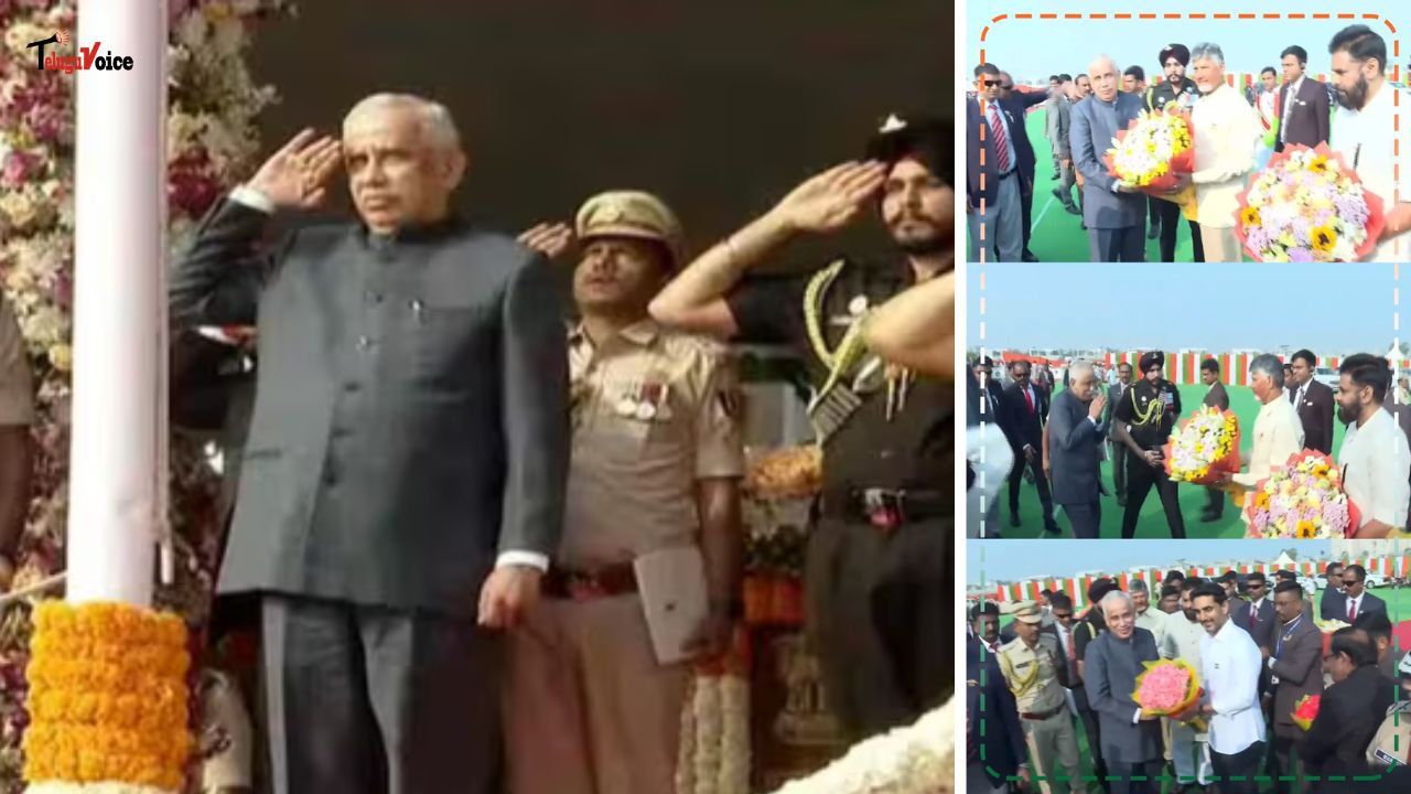 Republic Day Celebrations Held in Amaravati for the First Time; Governor Unfurls National Flag Republic Day Celebrations Held in Amaravati for the First Time; Governor Unfurls National Flag teluguvoice