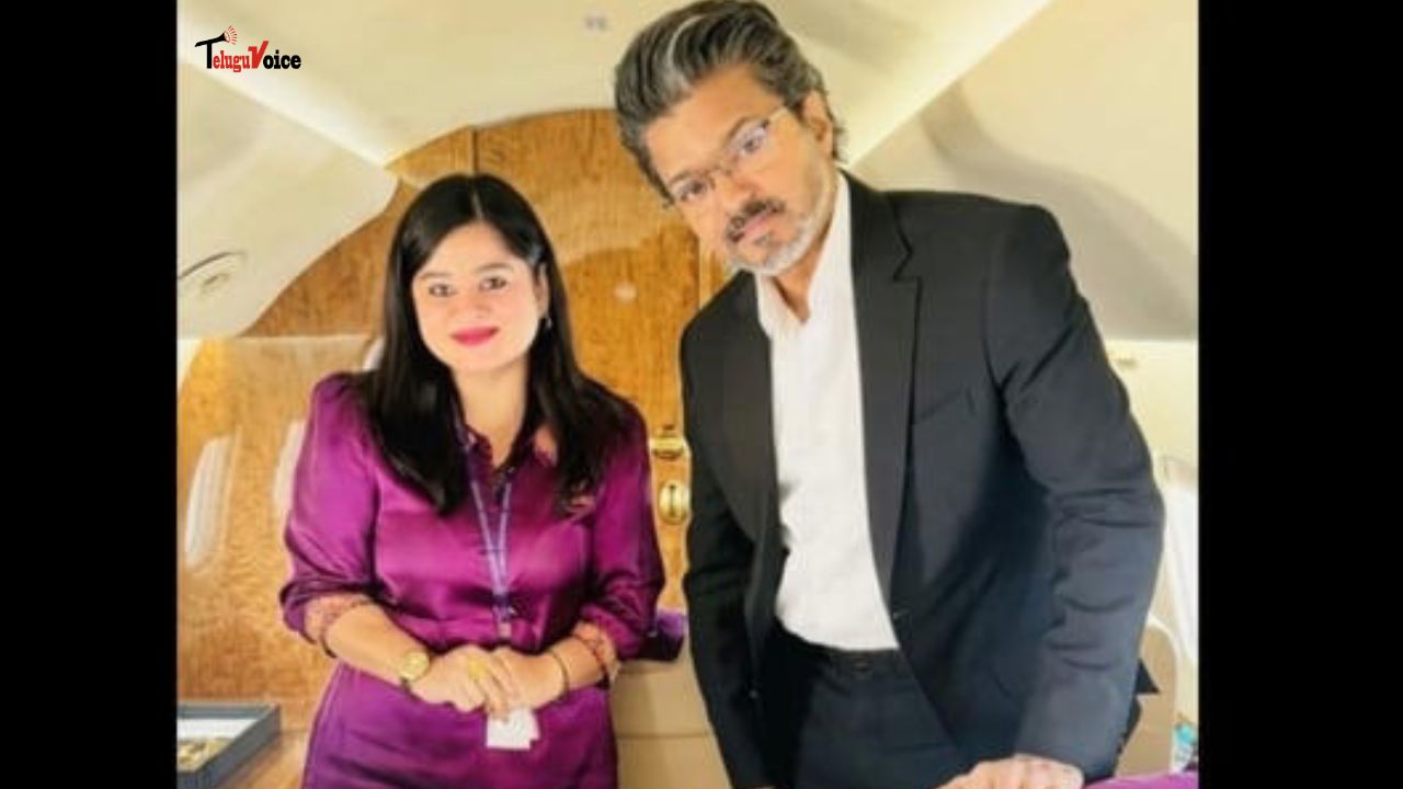 Air Hostess Shares Picture with CM Vijay Air Hostess Shares Picture with CM Vijay teluguvoice